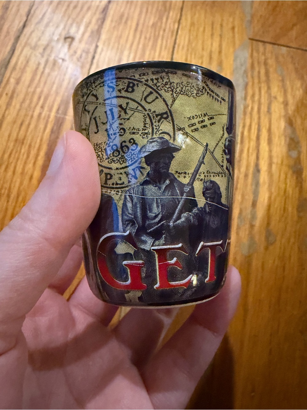Gettysburg Patriotic Shot Glass with Vintage Print